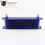 Universal 10 Row AN10 Engine Transmission Aluminum Oil Cooler Trust Style Gold / Black / Blue
