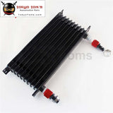 Universal 10 Row An10 Engine Transmission Trust Oil Cooler+ Straight Hose Fittings Black Cooler