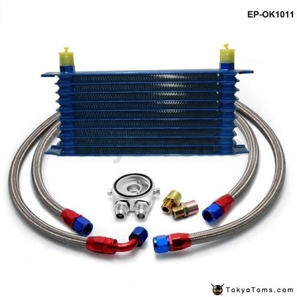 Universal 10 Rows Oil Cooler Kit M20Xp1.5 3/4X16 Unf Filter Fitting Adapter