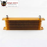 Universal 13 Row AN10 Engine Transmission 262mm Oil Cooler Trust Style Gold / Black / Blue