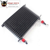 Universal 15 Row An10 Engine Transmission Trust Oil Cooler+ Straight Hose Fittings Black Cooler
