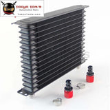 Universal 15 Row AN10 Engine Transmission Trust Oil Cooler+  Straight Hose Fittings Black