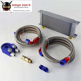 Universal 16 Row 248Mm An10 Engine Transmission Oil Cooler British Type + Aluminum Filter Adapter