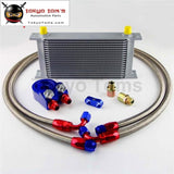Universal 19 Row 248Mm An8 Engine Transmission Oil Cooler British Type + Aluminum Filter Adapter Kit