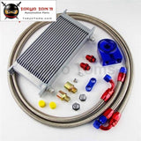 Universal 19 Row 248Mm An8 Engine Transmission Oil Cooler British Type + Aluminum Filter Adapter Kit