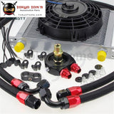 Universal 30 Row 10An Engine Transmission Oil Cooler Kit+ 7 Electric Fan Kit Sl