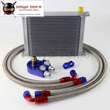 Universal 30 Row 248Mm An10 Engine Transmission Oil Cooler British Type + Aluminum Filter Adapter