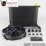 Universal 30 Row Engine Transmission 8An Oil Cooler + 7 Electric Fan Kit Csk Performance