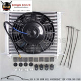 Universal 30 Row Engine/transmission Oil Cooler + 7 Electric Fan Oil Cooler