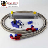 Universal 7 Row 248Mm An10 Engine Transmission Oil Cooler British Type + Aluminum Filter Adapter Kit