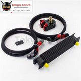 Universal 7 Row 248Mm An8 Engine Transmission Oil Cooler British Type + Aluminum Filter Adapter Kit