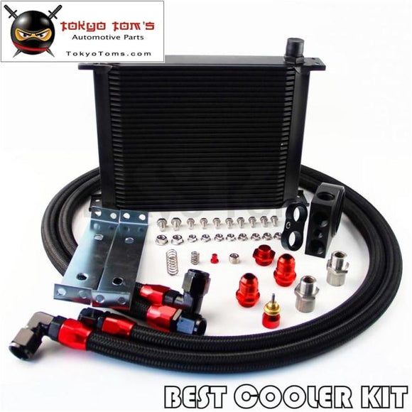 Universal An10 Thermostatic Oil Cooler Kit Thermostat High Perfomance 30 Rows Bk