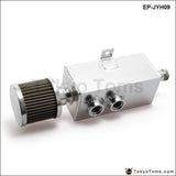 Universal Car 1L Aluminum Oil Catch Can Tank Fuel With Breather & Filter Drain Tap Systems