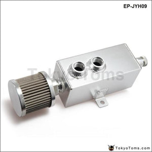 Universal Car 1L Aluminum Oil Catch Can Tank Fuel With Breather & Filter Drain Tap Systems