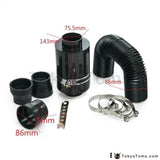 Universal Cold Feed Induction Kit & Carbon Fibre Air Intake Filter Box Without Fan For Bmw Mini