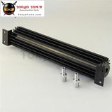Universal Fit 15 Inch Aluminum Finned Transmission Single Pass Oil Cooler Black/silver