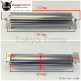 Universal Fit 18 Inch Aluminum Finned Transmission Single Pass Oil Cooler Silver