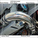 Universal Intercooler Piping Kit L:450Mm Black 2.5 63Mm Polished Aluminum Fmic Car Styling