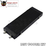 Universal Medium Dual Pass Bar & Plate Oil Cooler 14X5.5X1.58 Core Silver/black