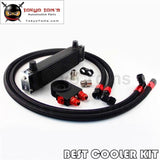 Universal New-Style An10 10 Row Oil Cooler + Thermostat Sandwich Plate Kit Black Oil Cooler