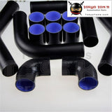 Universal Turbo Boost Intercooler Pipe Kit 2.25 57Mm 8 Pcs Aluminum Piping Bk Black Piping