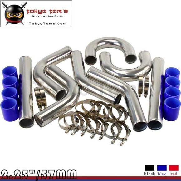 Universal Turbo Boost Intercooler Pipe Kit 2.25 57Mm 8 Piece Alloy Piping Bl Aluminum Piping
