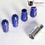 W/key 12X1.25 D1 Spec Locking Lug Nuts + Aluminum 4 Pieces+Blue