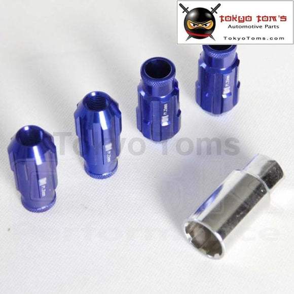 W/Key 12X1.25 D1 Spec Locking Lug Nuts  +   Aluminum + 4 Pieces+Blue