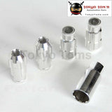 W/key 12X1.25 D1 Spec Locking Lug Nuts + Aluminum 4 Pieces +Silver
