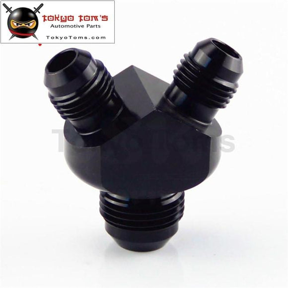 Y Block Adapter Fittings Adaptor Nitrous An8 Inlet An-6 X 2 Outlet Black